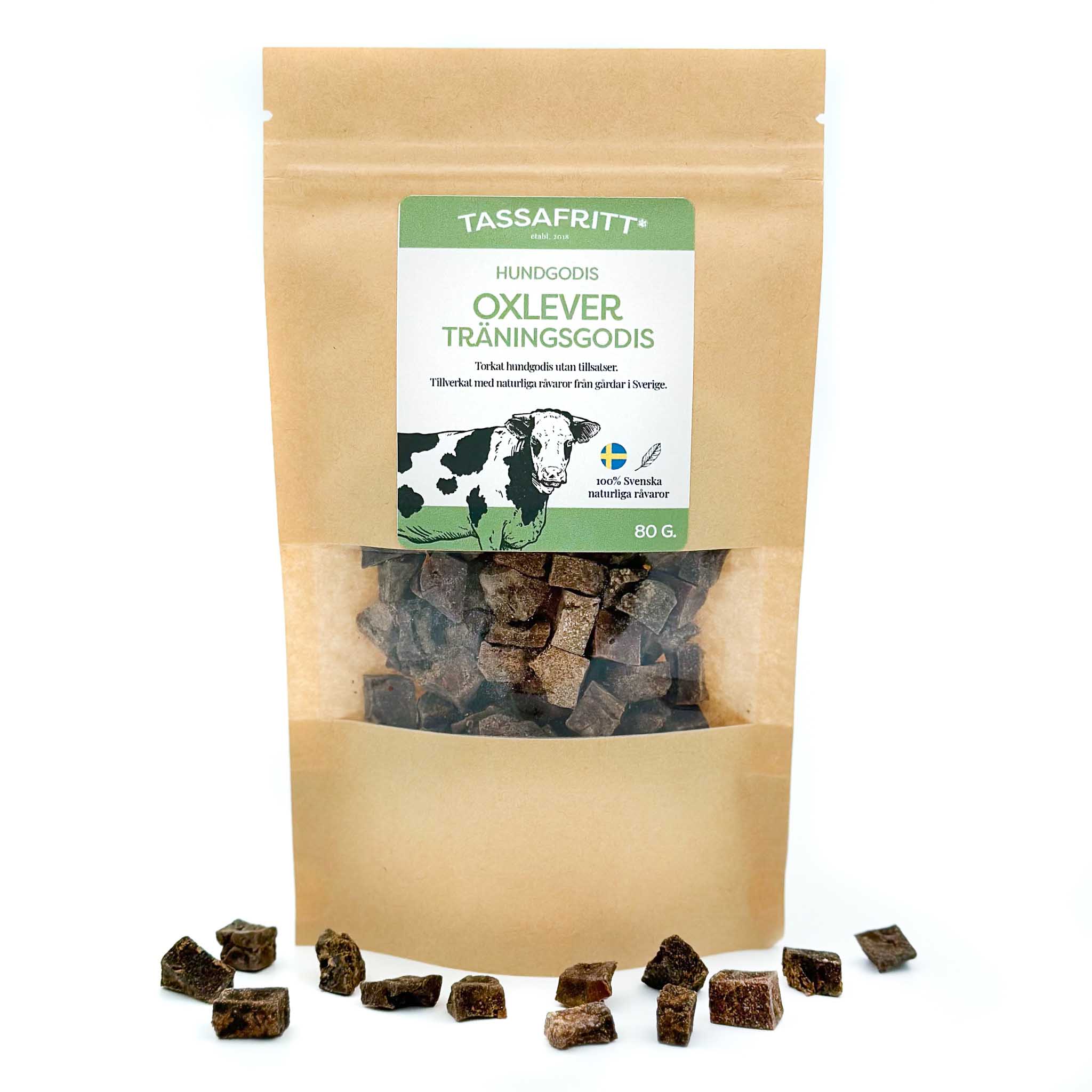 TassaFritt Oxlever Träningsgodis 80 g