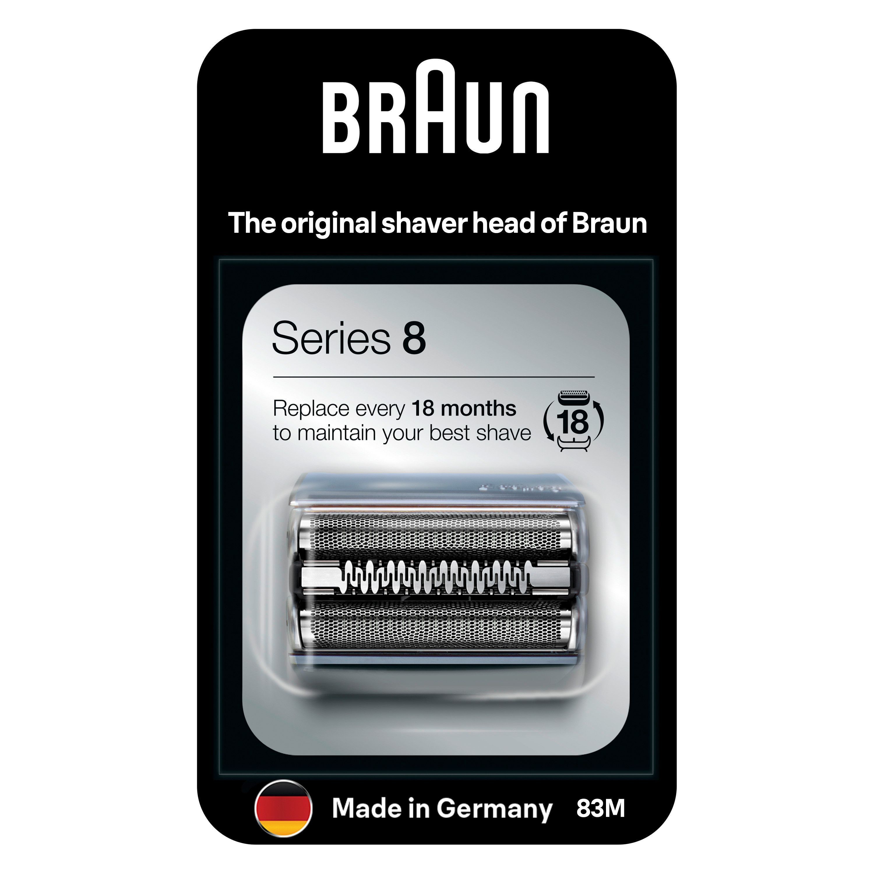 Braun Byteskassett till Elektriskt Rakapparatshuvud Del 83M Silver