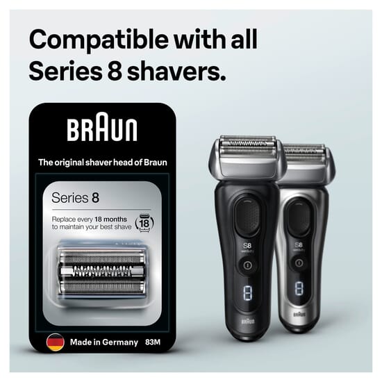 Braun Byteskassett till Elektriskt Rakapparatshuvud Del 83M Silver