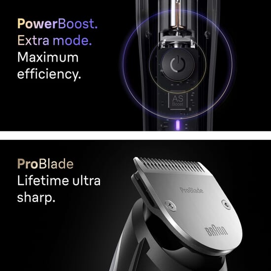 Braun Skäggtrimmer Series 9 +7 Barberarverktyg BT9520 Krom