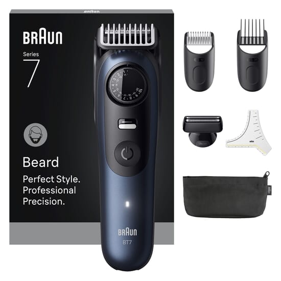 Braun Skäggtrimmer Series 7 +6 Barberverktyg BT7520 Blå
