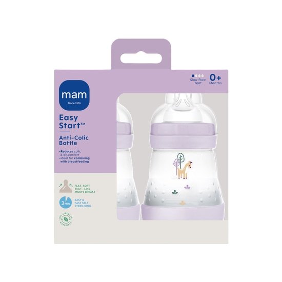 MAM Easy Start Anti-Colic 160 ml Pink 2-pack