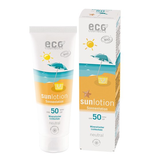 Eco Cosmetics Sollotion Neutral SPF50 Sheasmör & Nattljus EKO 125 ml