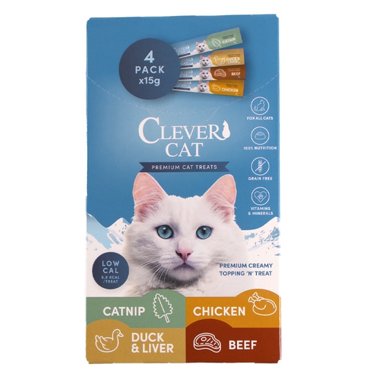 Clever Cat Creamy Mixed Flavours 4 x 15 g