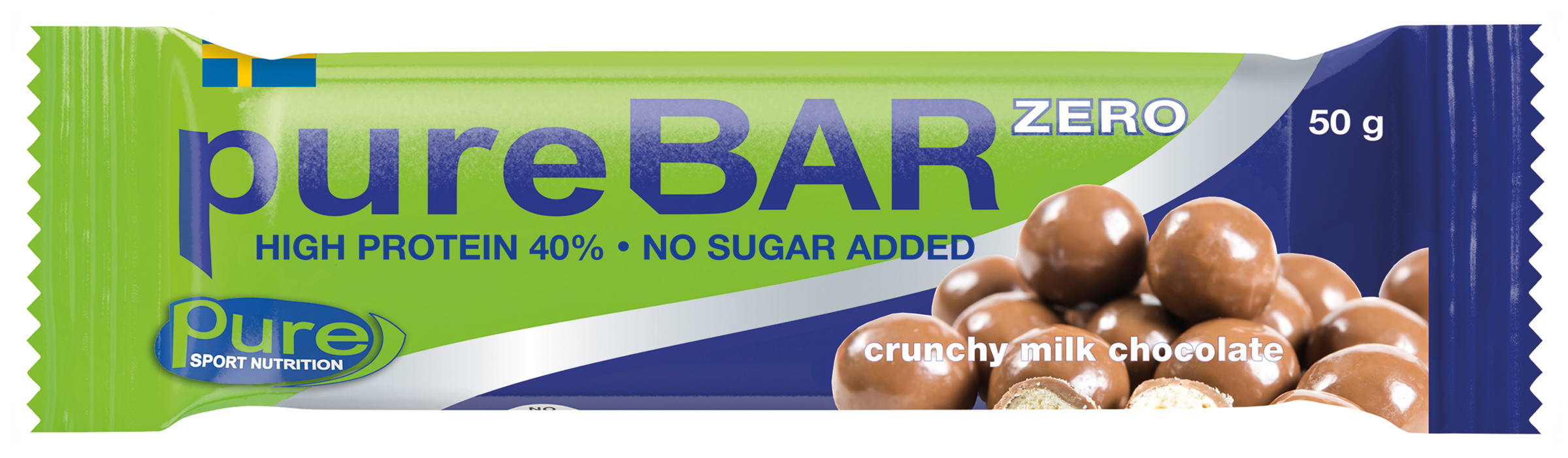 pure BAR ZERO Cruncy Milk Chocolate 50 g