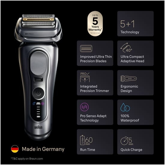 Braun Series 9 PRO+ Elektrisk Rakapparat Pro SensoAdapt SmartCare Center 9667CC