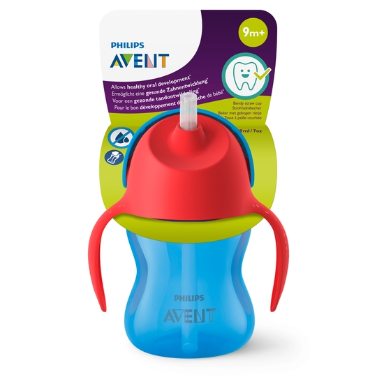 Philips Avent Sugrörsmugg 9 m+ Blå/Röd 200 ml