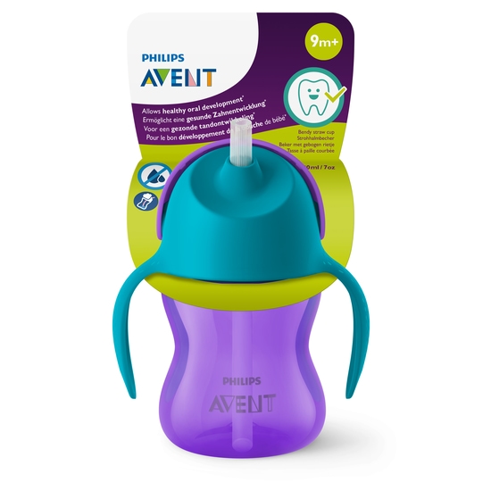 Philips Avent Sugrörsmugg Lila/Turkos 9 m+ 200 ml