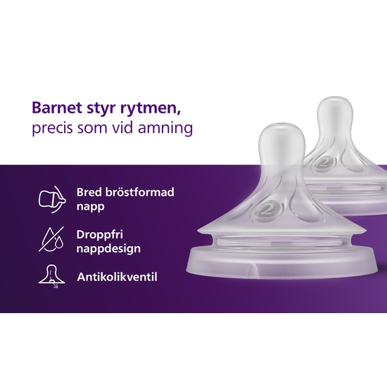 Philips Avent Natural Response Flasknapp (2) 0 m+