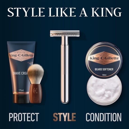 King C. Gillette Dubbeleggad Säkerhetsrakhyvel 5 Rakblad