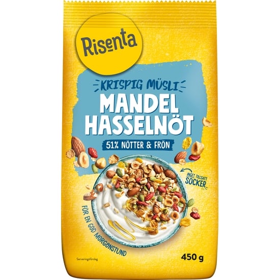 Risenta Krispig Müsli Mandel Hasselnöt 450 g