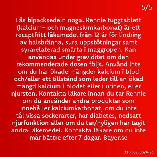 Rennie, tuggtablett 680 mg/80 mg 24 st