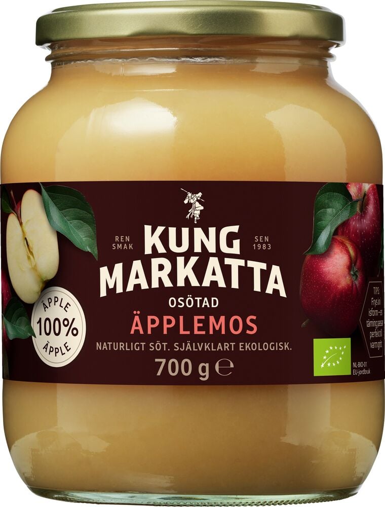 Kung Markatta Ekologiskt Osötat Äppelmos 700 g