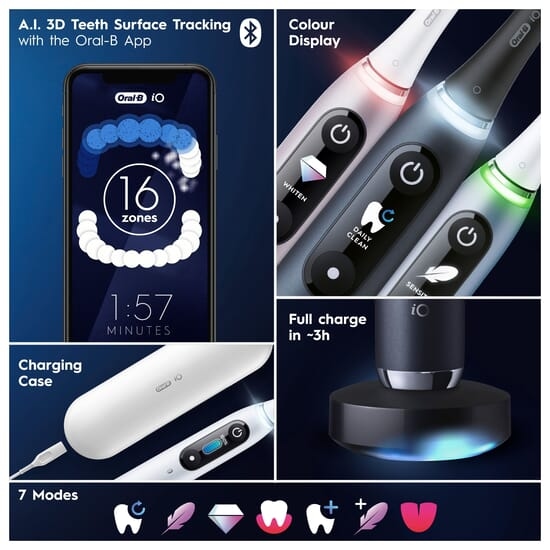 Oral-B iO 9 Eltandborste Duopack Svart & Rosenkvartsfärgad