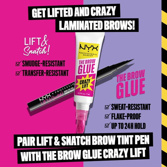 NYX Professional Makeup The Brow Glue Crazy Lift 01 Transparent 7 ml