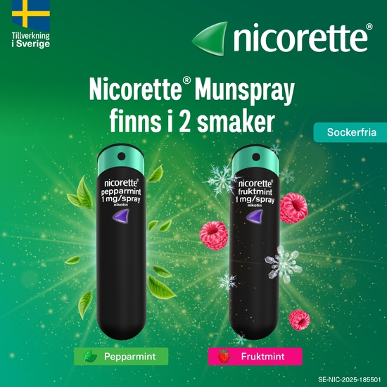 Nicorette Fruktmint, munhålespray, lösning 1 mg/spray 150 st
