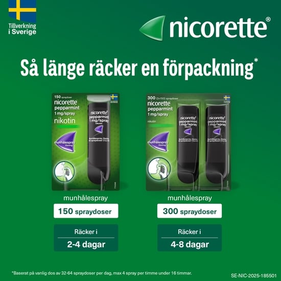 Nicorette Fruktmint, munhålespray, lösning 1 mg/spray 150 st