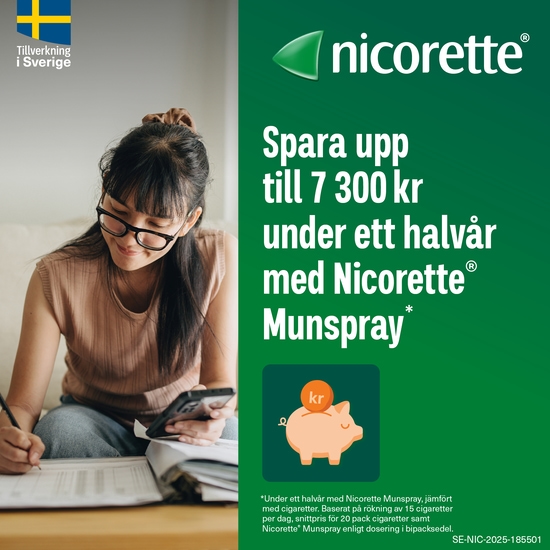 Nicorette Fruktmint, munhålespray, lösning 1 mg/spray 150 st