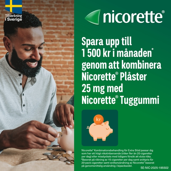 Nicorette Novum, depotplåster 25 mg/16 timmar 14 st