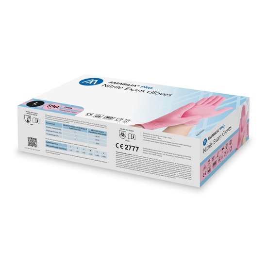 Amabilia Pro Nitrilhandskar Rosa L 100 st