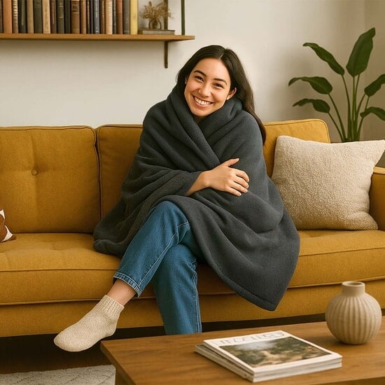 Terraillon Värmefilt Cozy Dark Grey 160 x 120 cm