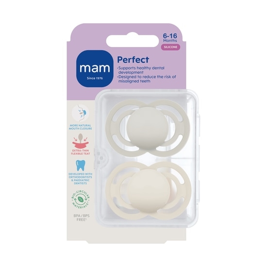 MAM Perfect Silicone 6-16 mån Neutral 2-pack