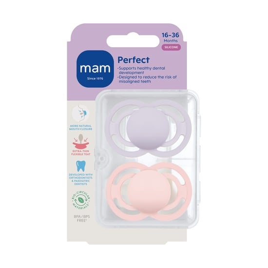 MAM Perfect Silicone 16-36 mån Pink 2-pack