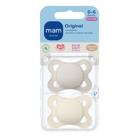 MAM Original Silicone 0-6 mån Neutral Unprinted 2-pack
