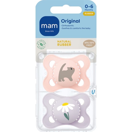 MAM Original Natural Rubber 0-6 mån Pink 2-pack