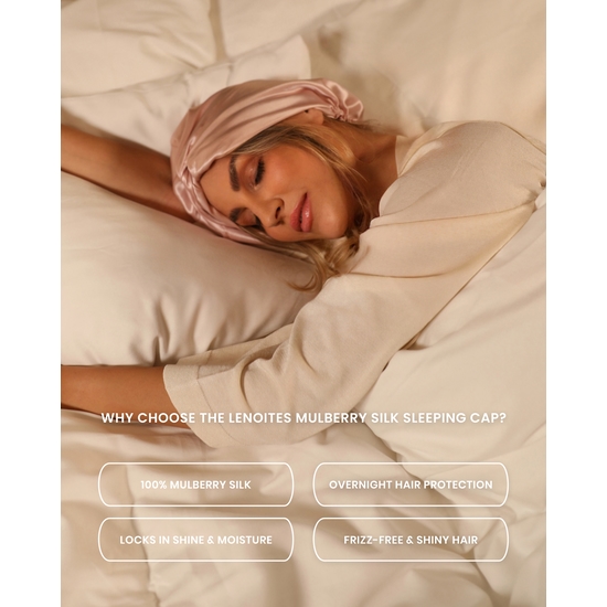Lenoites Mulberry Silk Sleeping Cap Rosa