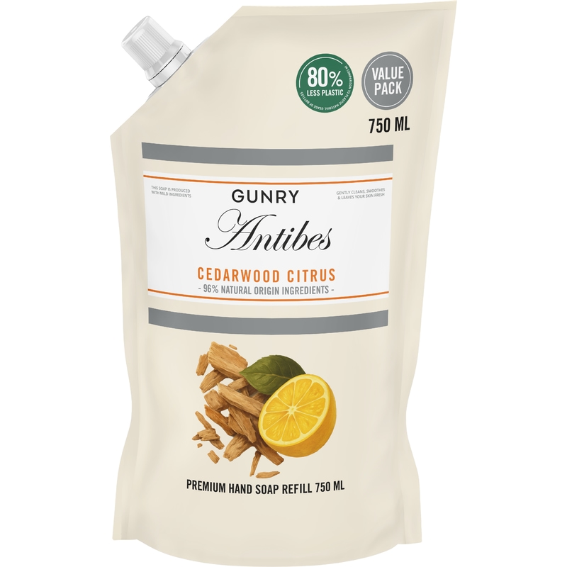 Gunry Flytande Tvål Premium Refill Cedarwood Citrus 750 ml