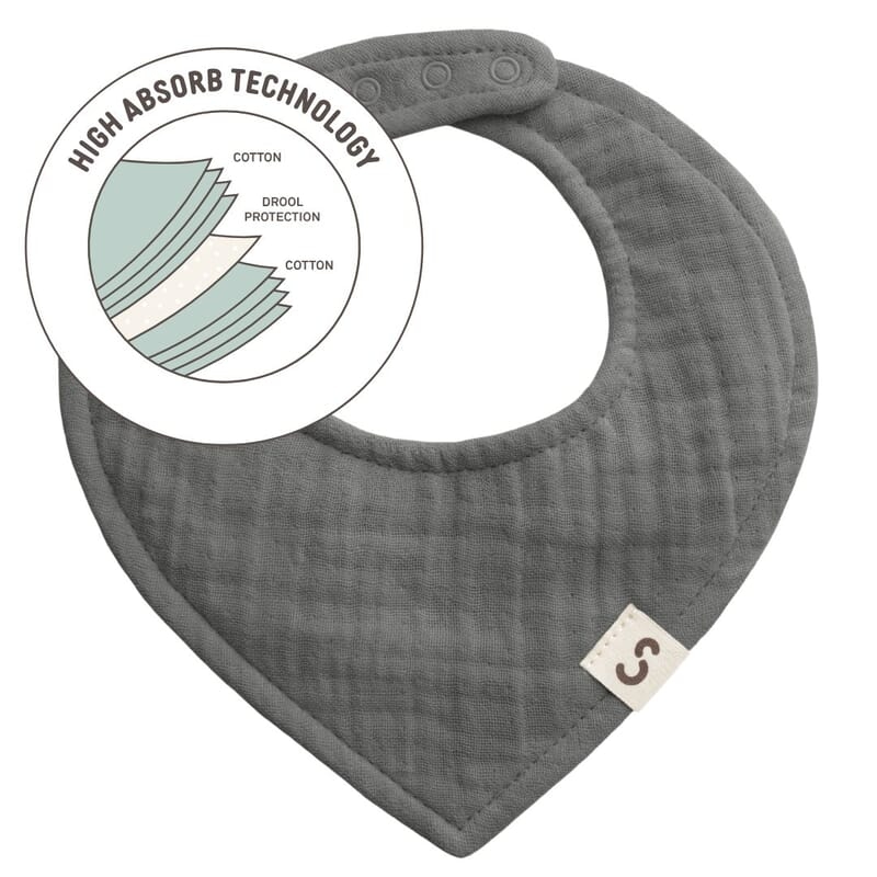 Stuckies STUCKIES High Absorbency Bib Anthracite Black