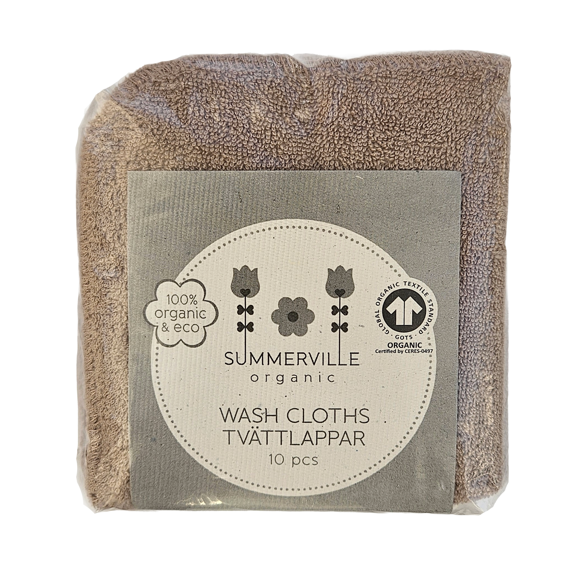 Summerville Tvättlappar Warm Taupe 10-pack 