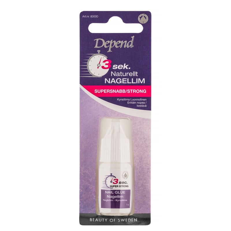 Depend 3 Sek. Naturellt Nagellim 3 g