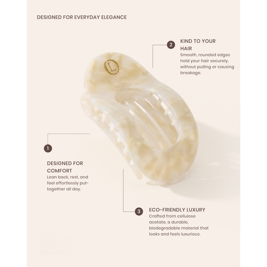 Lenoites Eco-Friendly Flat Hair Clip Desert Beige