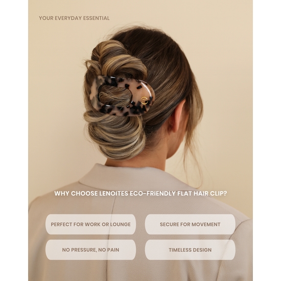 Lenoites Eco-Friendly Flat Hair Clip Nude Leopard
