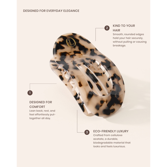 Lenoites Eco-Friendly Flat Hair Clip Nude Leopard