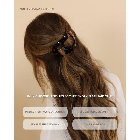 Lenoites Eco-Friendly Flat Hair Clip Bronze Leopard