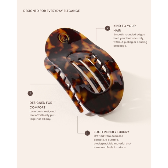 Lenoites Eco-Friendly Flat Hair Clip Bronze Leopard