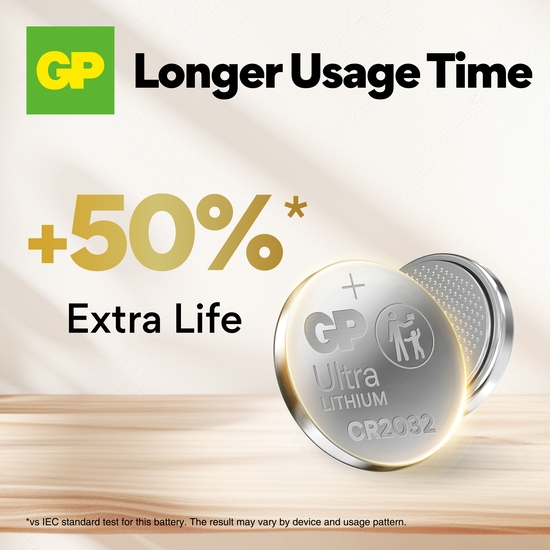 GP Batteries Ultra Litium Knappcell CR2032 4 st