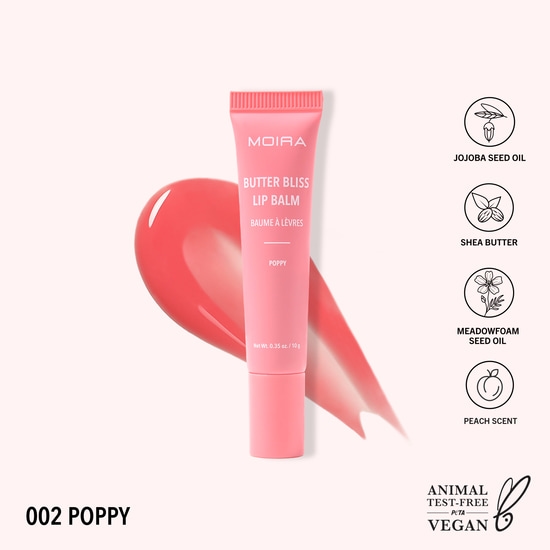 MOIRA Butter Bliss Lip Balm 002 Poppy 10 g