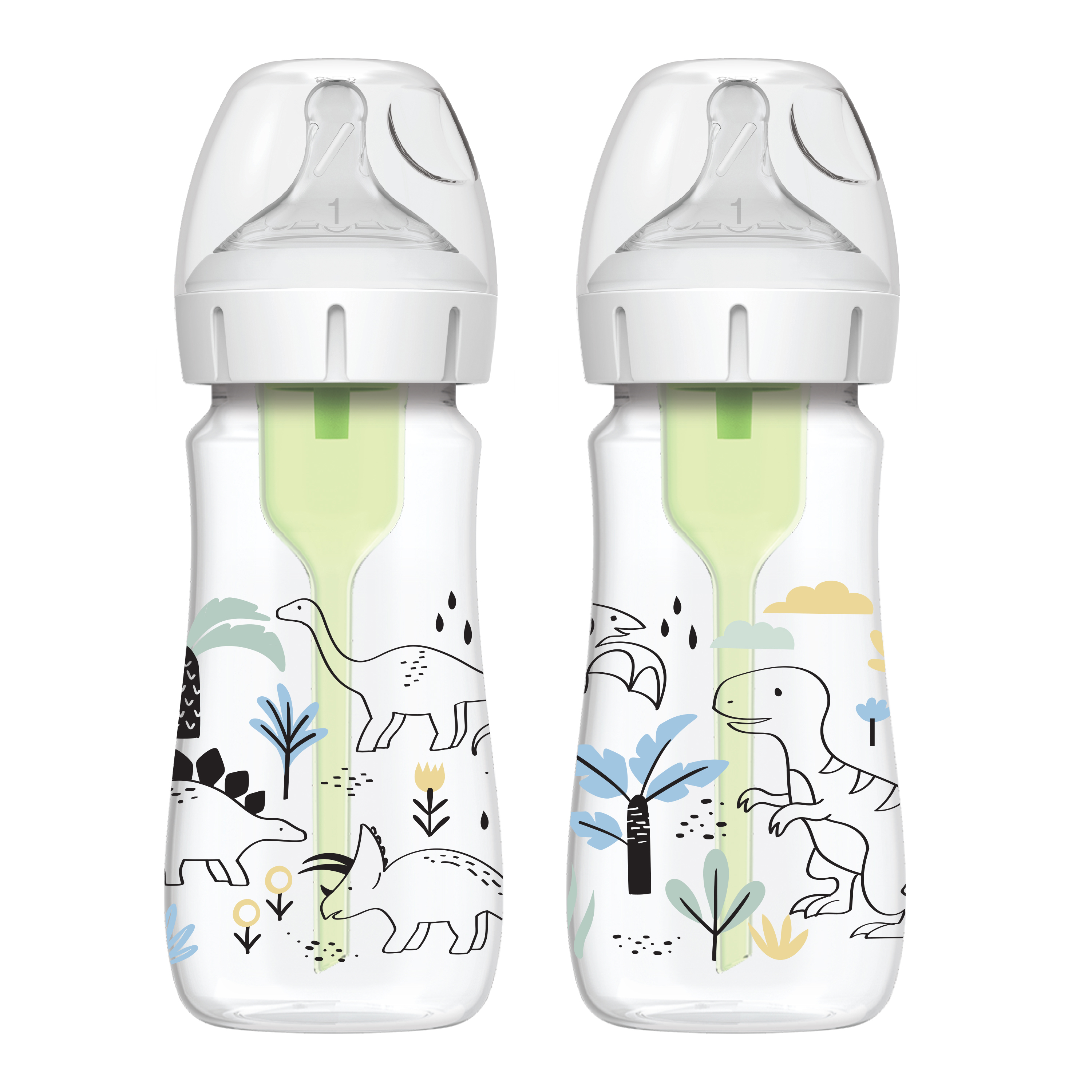 Dr Brown Wide-Neck Options+ Flaskor Dino 270 ml 2-Pack