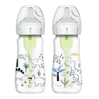 Dr Brown Wide-Neck Options+ Flaskor Dino 270 ml 2-Pack