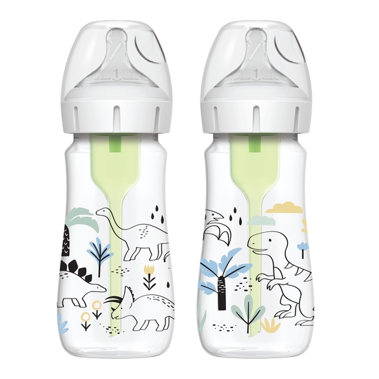 Dr Brown Wide-Neck Options+ Flaskor Dino 270 ml 2-Pack