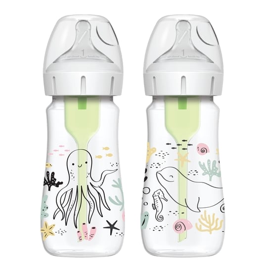 Dr Brown Wide-Neck Options+ Flaskor Ocean 270 ml 2-Pack