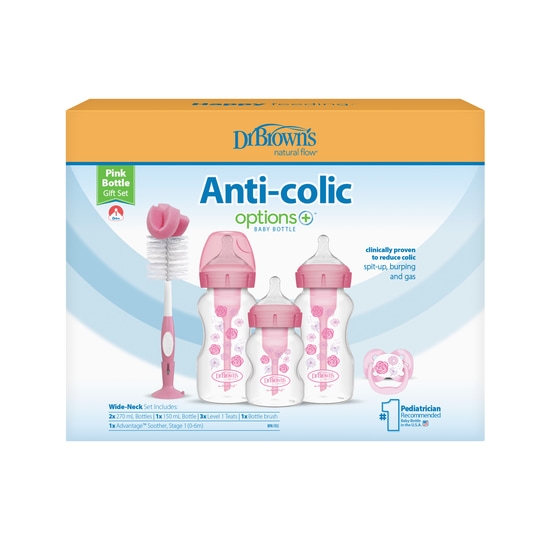 Dr Brown Wide-Neck Options+ Gift Set Pink