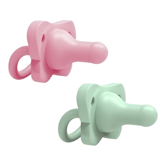 Dr Brown HappyPaci Silicone Soother 0-6m Pink/Green 2-pack