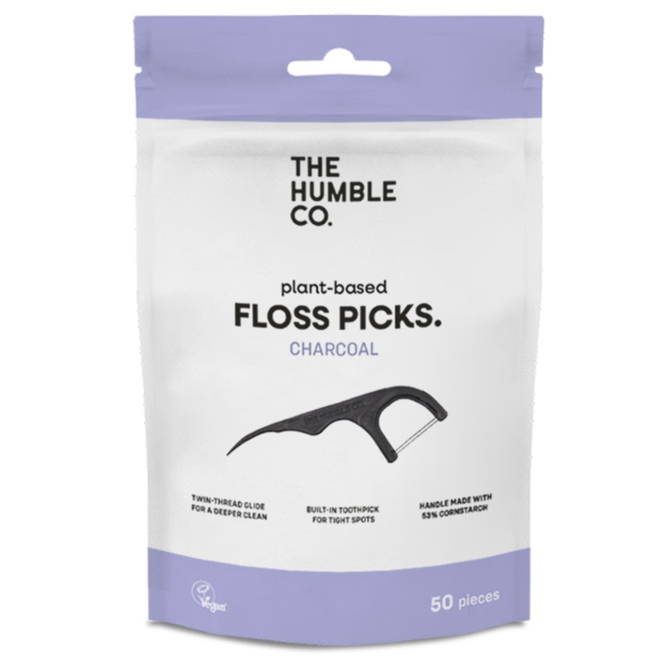 Humble Dental Floss Picks Charcoal 50 st
