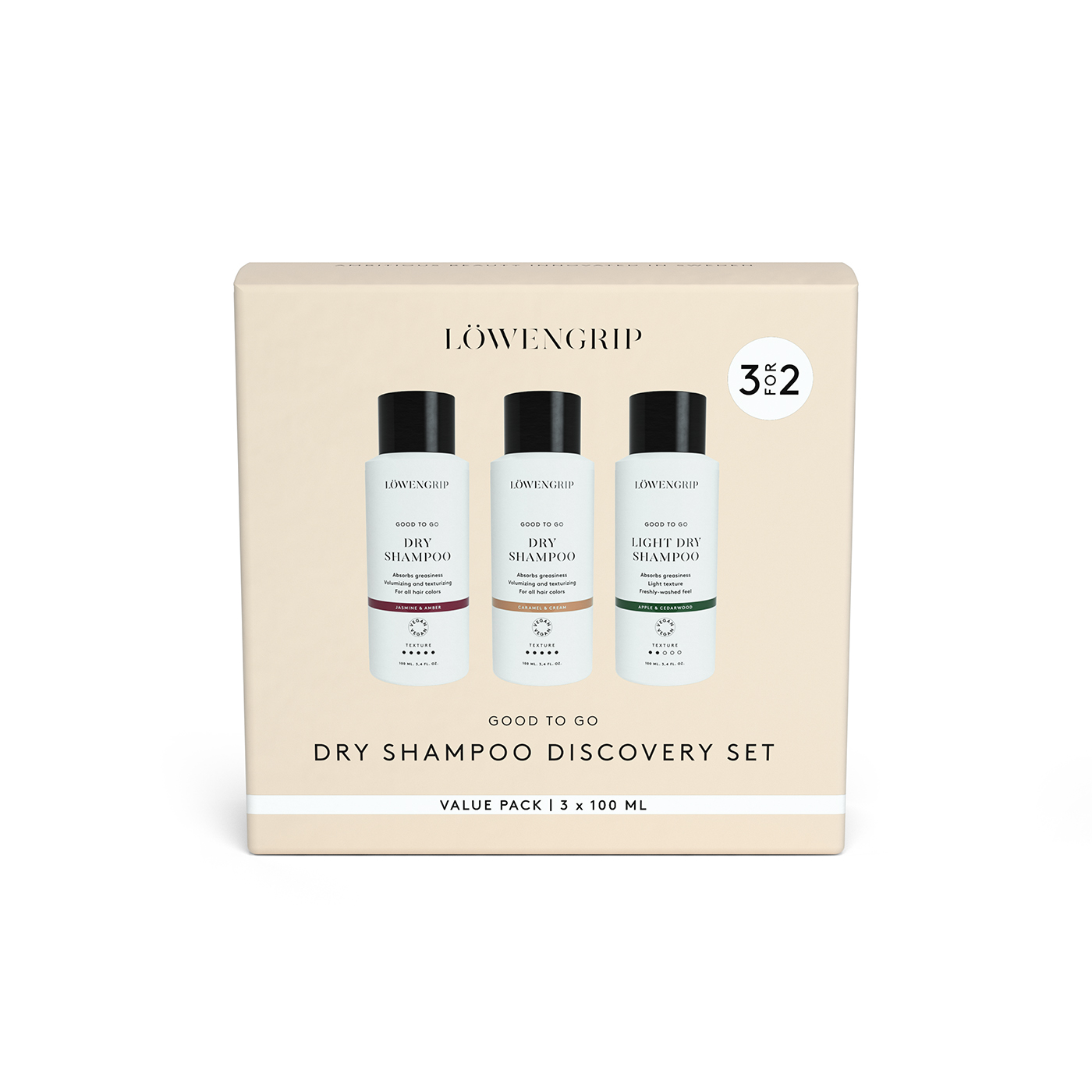 Löwengrip Good To Go Dry Shampoo Discovery Set 3 x 100 ml