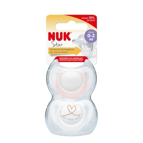 NUK Star Silikon 0-2 mån Pink 2 st